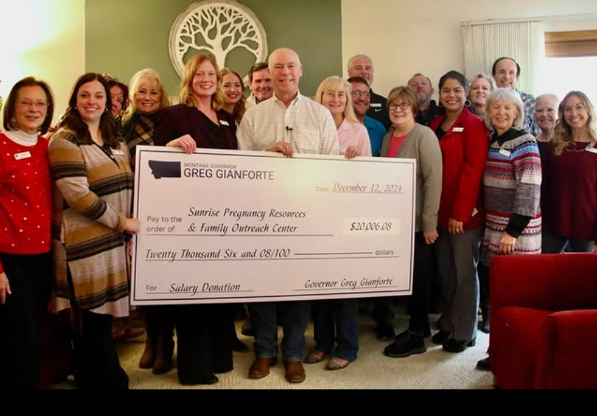 Montana governor donates one-fourth of his annual salary to pregnancy center 