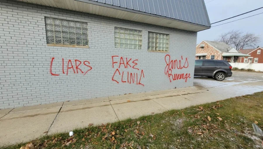 Pregnancy Aid Detroit was attacked by pro-abortion vandals