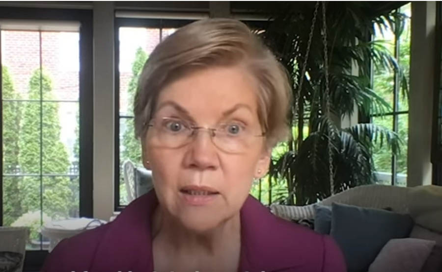 Sen. Elizabeth Warren, D-Mass., reacts to the U.S. Supreme Court ruling in Dobbs v. Jackson Women's Health Organization