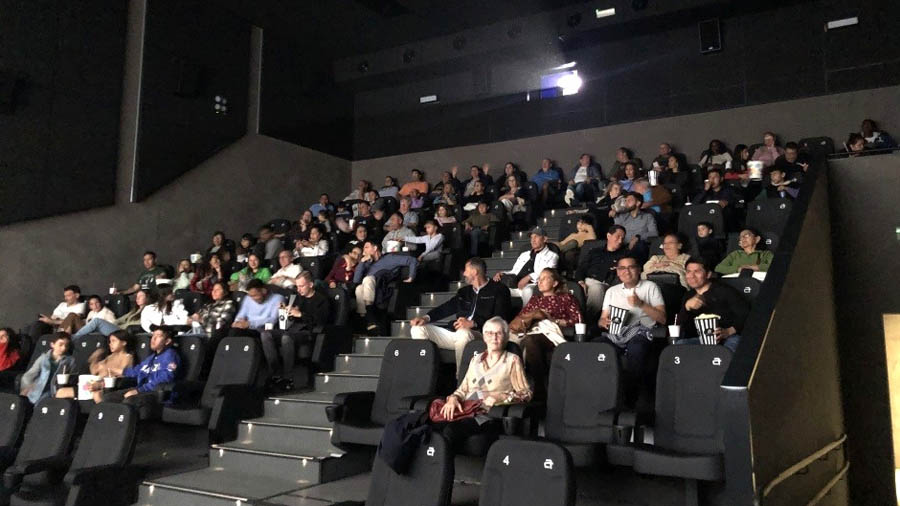 A large group went to see the movie in Palma de Mallorca, Spain.