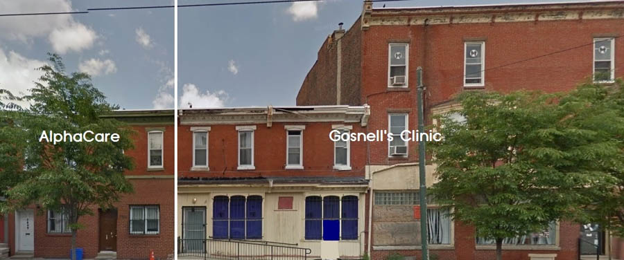 AlphaCare's new location, just one wall away from Kermit Gosnell's shuttered abortion clinic.
