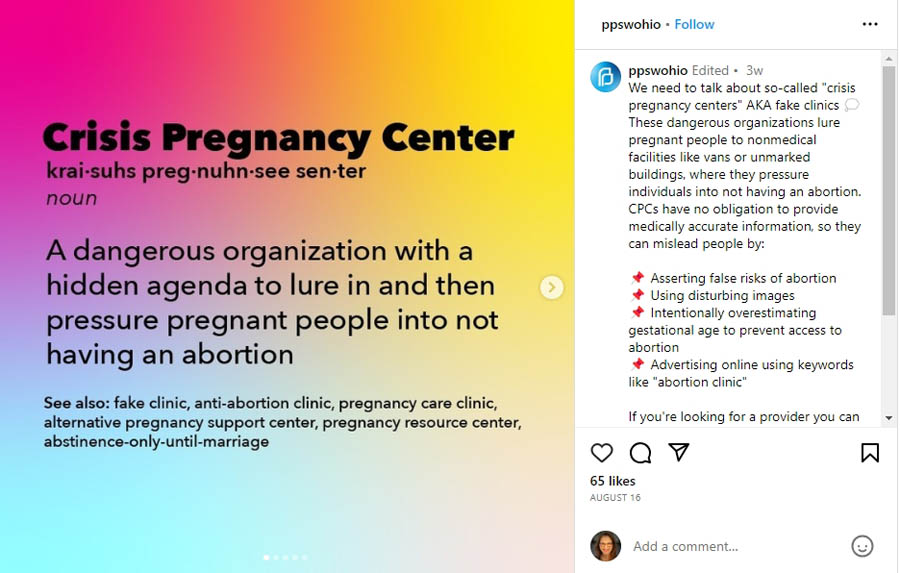 Ohio Planned Parenthood perpetuates lies about pregnancy help